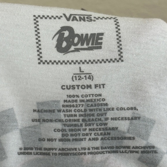 Vans X David Bowie Aladdin Sane Graphic Short Sleeve Top Size Large Boy - Picture 8 of 11